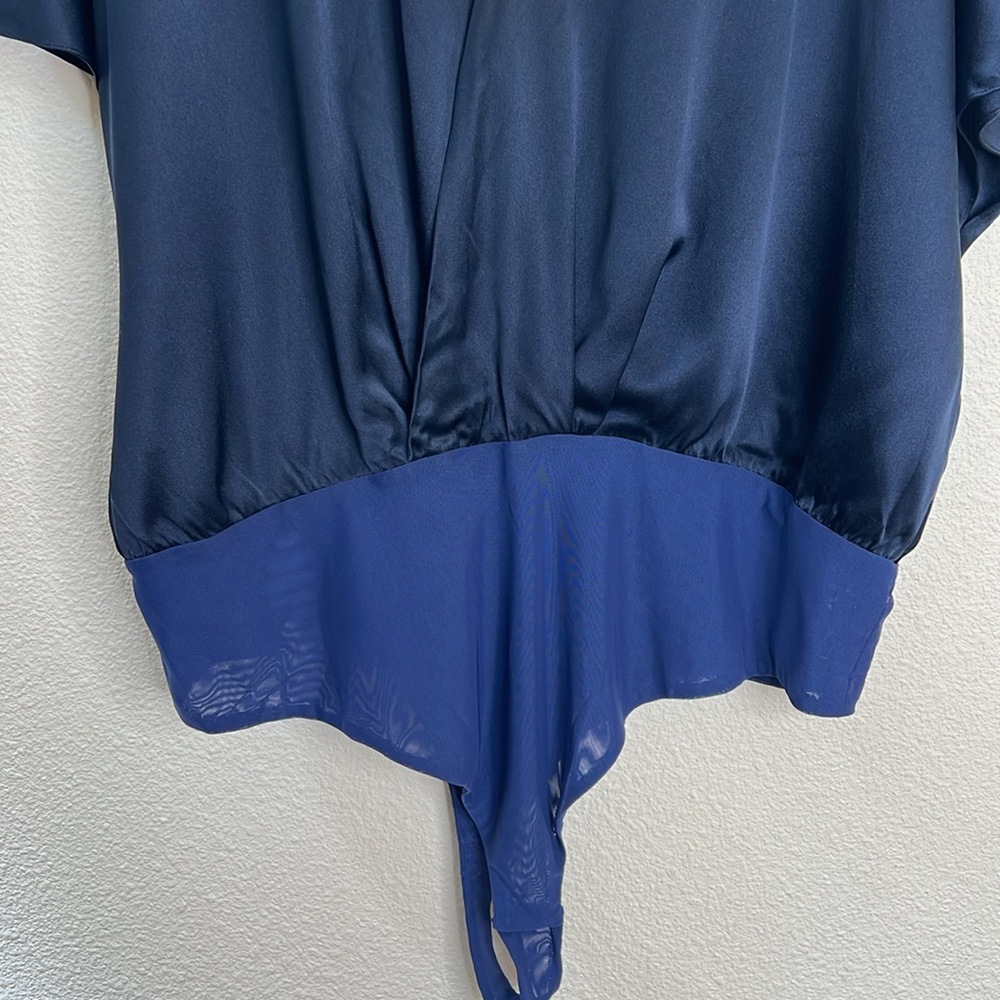 Cushnie Navy Blue Silk Bodysuit  size XXL - Picture 4 of 8